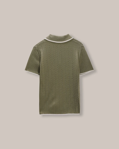 Polo Cropped De Punto Verde